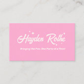 ピンクレトロタイポグラフィQRコード 名刺 (正面)