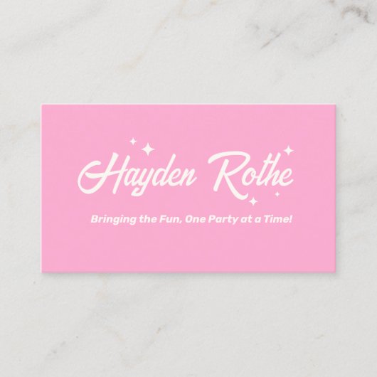 ピンクレトロタイポグラフィQRコード 名刺 (正面)