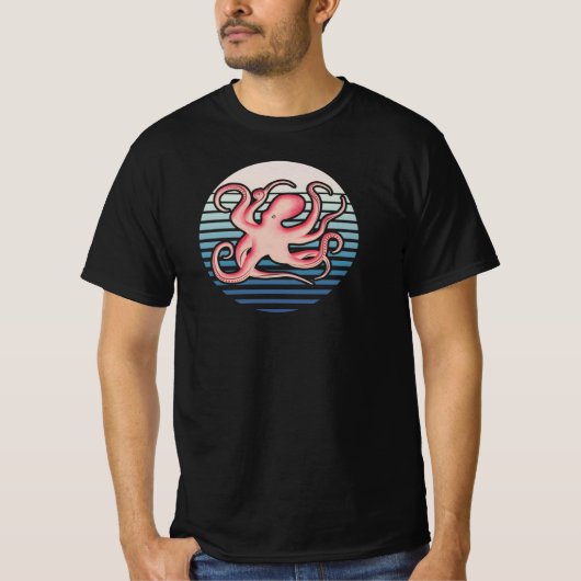 ピンクレトロタコTシャツ Tシャツ (正面)