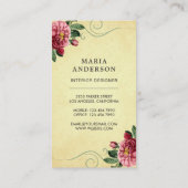 ピンクレトロチェア家具店舗インテリアデザイナ 名刺 (裏面)