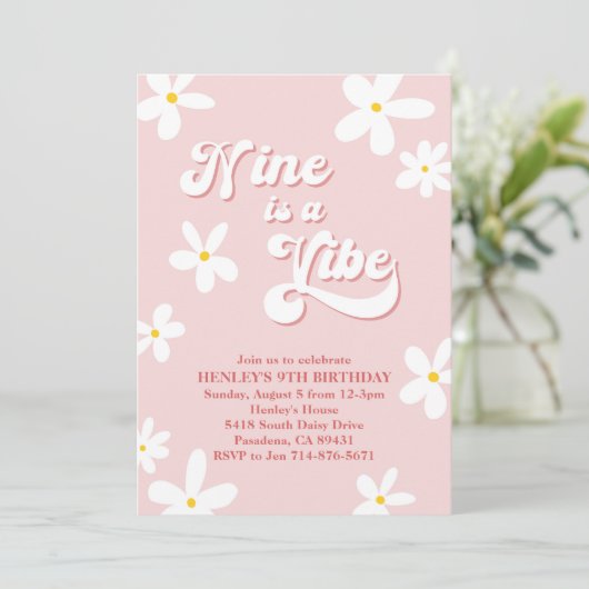 ピンクレトロデイジーナインはヴィベ誕生日 招待状 (スタンド正面)