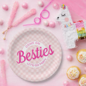 ピンクレトロドールレッズゴーパーティー誕生日 ペーパープレート (パーティー)