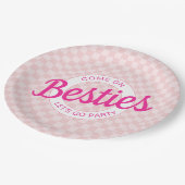 ピンクレトロドールレッズゴーパーティー誕生日 ペーパープレート (アングル)