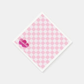 ピンクレトロドール誕生日 スタンダードカクテルナプキン (角)