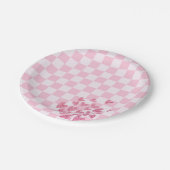 ピンクレトロドール誕生日 ペーパープレート (アングル)