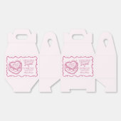 ピンクレトロハートコケッテイ チェリーケーキ ブライダルシャワー フェイバーボックス (見開き)