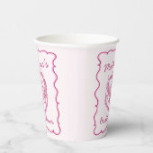 ピンクレトロハートコケッテイ チョコレートケーキ ブライダルシャワー 紙コップ (右)