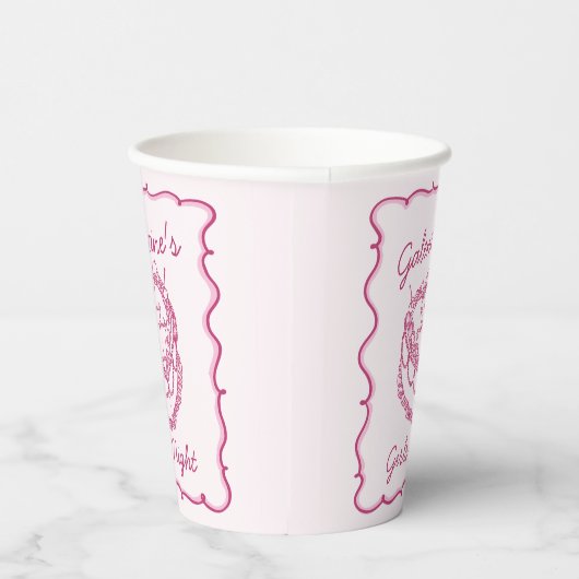 ピンクレトロハートコケッテイ チョコレート チェリー ケーキ ガレンタインズ 紙コップ (右)