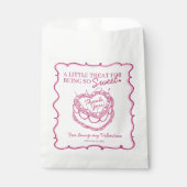 ピンクレトロハートコケットさくらんぼケーキバレンタイン フェイバーバッグ (正面)