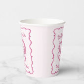 ピンクレトロハートコケットさくらんぼケーキバレンタイン 紙コップ (右)