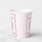 ピンクレトロハートコケットさくらんぼケーキ誕生日 紙コップ (右)