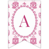 ピンクレトロハートコケットさくらんぼケーキ バンティングフラッグ (第3の旗)