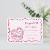 ピンクレトロハートコケットケーキレジストリの挿入 エンクロージャーカード (スタンド正面)