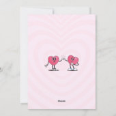 ピンクレトロハートハッピーバレンタインデーカード シーズンカード (裏面)