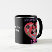 ピンクレトロハートママ母ママヴィンテージ マグカップ (正面右)