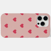 ピンクレトロハートY2Kパターン ピンク背景 Case-Mate iPhoneケース (裏面 (横))
