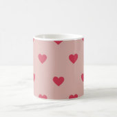 ピンクレトロハートY2Kパターン（背景ピンク） コーヒーマグカップ (中央)
