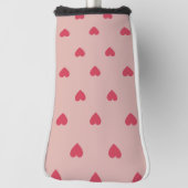 ピンクレトロハートY2Kパターン(背景ピンク) ゴルフヘッドカバー (回転90)