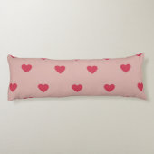 ピンクレトロハートY2Kパターン（背景ピンク） ボディピロー (裏面)