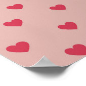 ピンクレトロハートY2Kパターン(背景ピンク) ポスター (角)