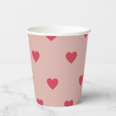 ピンクレトロハートY2Kパターン（背景ピンク） 紙コップ (裏面)