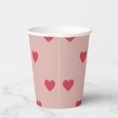 ピンクレトロハートY2Kパターン（背景ピンク） 紙コップ (右)