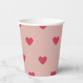 ピンクレトロハートY2Kパターン（背景ピンク） 紙コップ (正面)