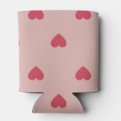 ピンクレトロハートY2Kパターン（背景ピンク） 缶クーラー (裏面)