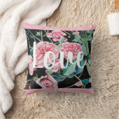 ピンクレトロバラバララブデコールクッション クッション (ブランケット)