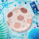 ピンクレトロパンプキンファースト誕生日紙プレート ペーパープレート (パーティー)