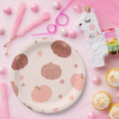 ピンクレトロパンプキンファースト誕生日紙プレート ペーパープレート (パーティー)