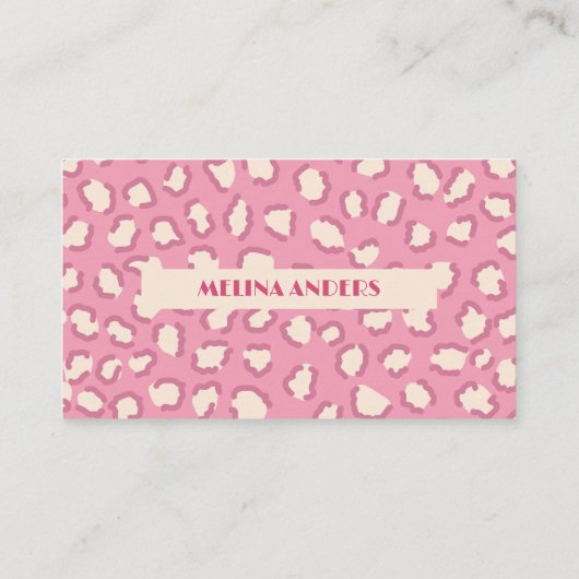 ピンクレトロヒョウ印刷 名刺 (裏面)
