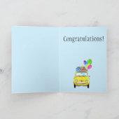 ピンクレトロフィアット500誕生日カード カード (内部)