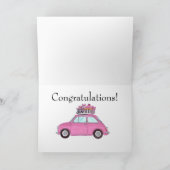 ピンクレトロフィアット500誕生日 カード (内部)