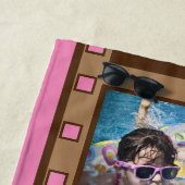 ピンクレトロフィルムストリップフォトビーチタオル ビーチタオル (インサイチュ)