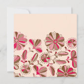 ピンクレトロフラワーデザイン誕生日招待状 招待状 (裏面)