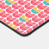 ピンクレトロフローラパーソナライズされたモノグラムデスクマット デスクマット (コーナー)