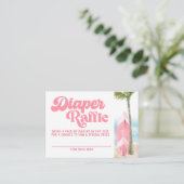 ピンクレトロベビーオンボードサーフオムツラッフル エンクロージャーカード (スタンド正面)