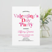 ピンクレトロミニマリストバレンタインデーパーティー 招待状 (スタンド正面)