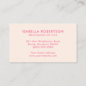 ピンクレトロモダンユニークタイポグラフィ 名刺 (裏面)