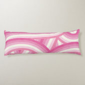 ピンクレトロレインボーストライプズ模様 ボディピロー (裏面)