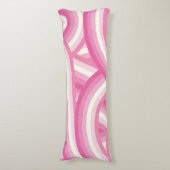 ピンクレトロレインボーストライプズ模様 ボディピロー (正面縦)