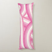 ピンクレトロレインボーストライプズ模様 ボディピロー (裏面 (縦))