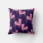 ピンクレトロレコードプレーヤーおもしろいフィフティスキッチュスタイル クッション (裏面)