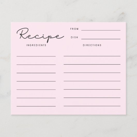 ピンクレトロレシピカード (正面)