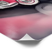 ピンクレトロヴィンテージカー ポスター (コーナー)