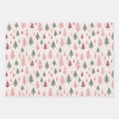 ピンクレトロヴィンテージクリスマスホリデー ラッピングペーパーシート (正面3)