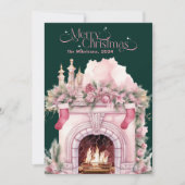 ピンクレトロヴィンテージクリスマス シーズンカード (正面)