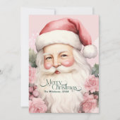 ピンクレトロヴィンテージサンタクロース シーズンカード (正面)
