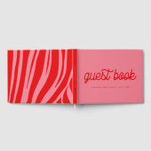 ピンクレトロヴィンテージスクリプトベビーシャワー ゲストブック (全面)